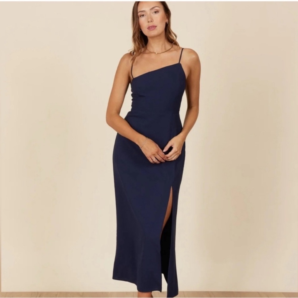Park & Fifth Blue Asymmetrical One Shoulder Sheath Dress